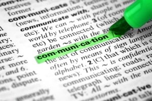 The word communication highlighted in green highlighter in a dictionary