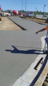 Flattening a long concrete driveway