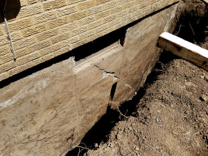 Foundation wall buckling out