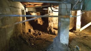 Crawlspace filled with dirt