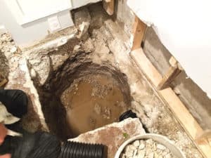 Hole filled with muddy water