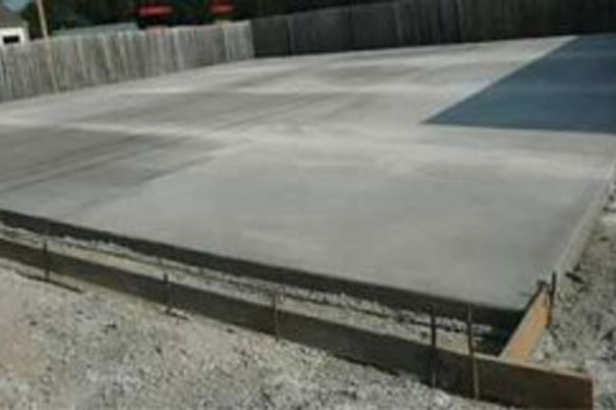 Newly leveled concrete driveway slab in Overland Park