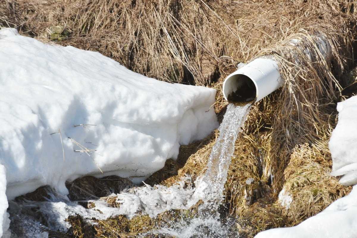 Water Draining from Pipe